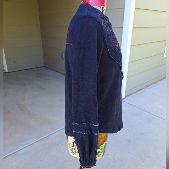 Free People Sundance Kid Western snap front Henley blue size Small - Picture 12 of 13